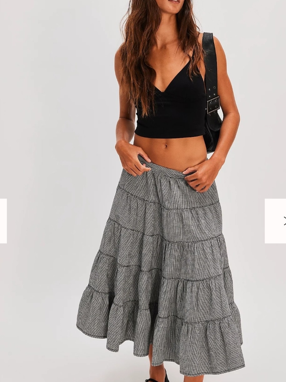 In Full Swing Gingham Midi Skirt